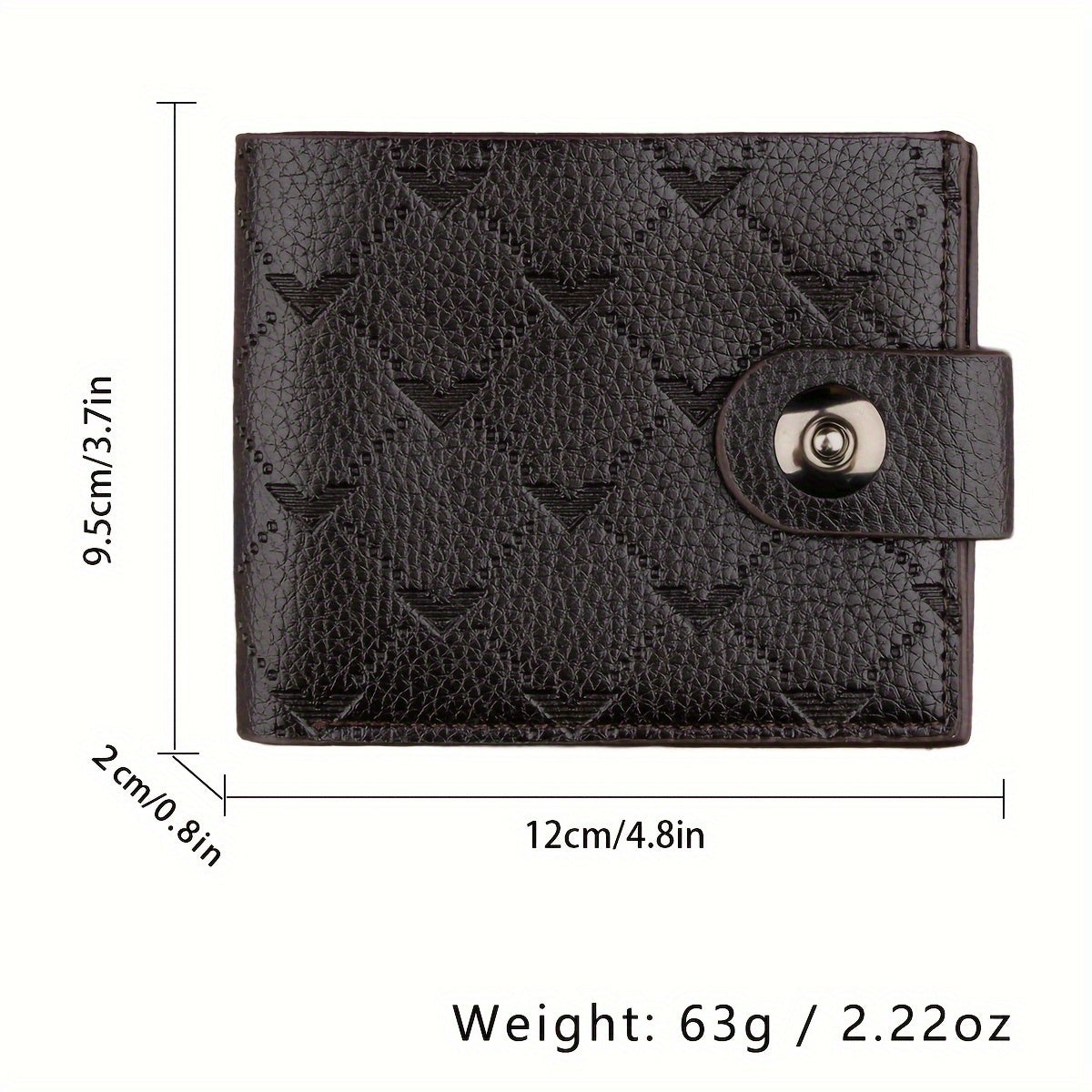 Men's Casual Coin Wallet PU Leather Zipper Closure Multiple Credit Card Holder
