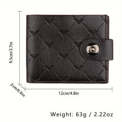 Men's Casual Coin Wallet PU Leather Zipper Closure Multiple Credit Card Holder