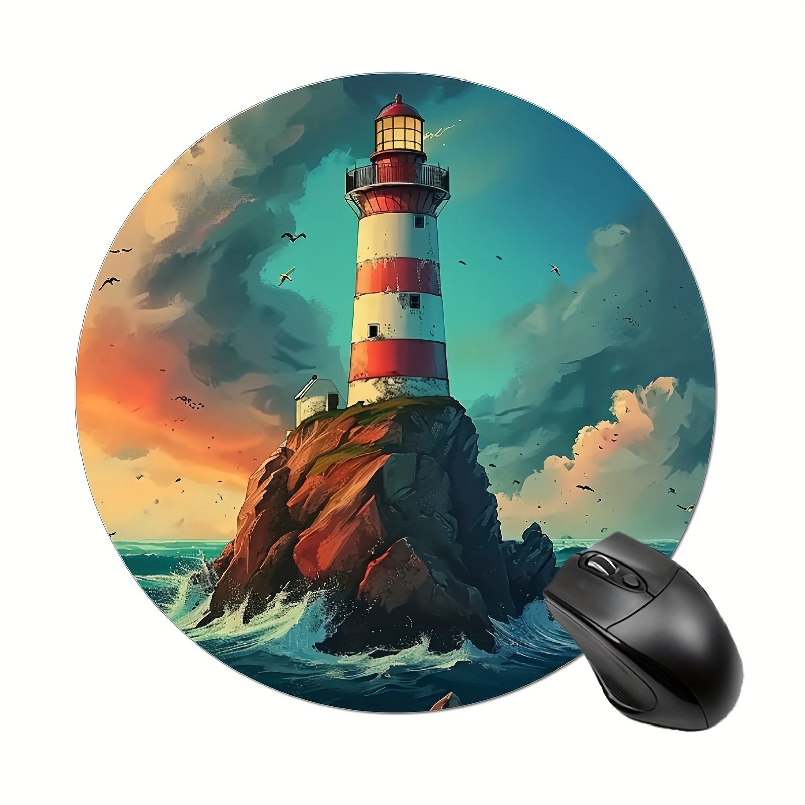 Holiday Round Mouse Pad Non-slip Rubber Base