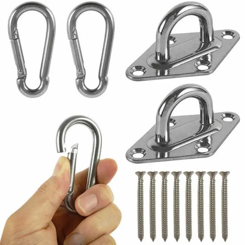 304 Stainless Hammock Hanging Kit with 2 Rhombus Pad Eyes