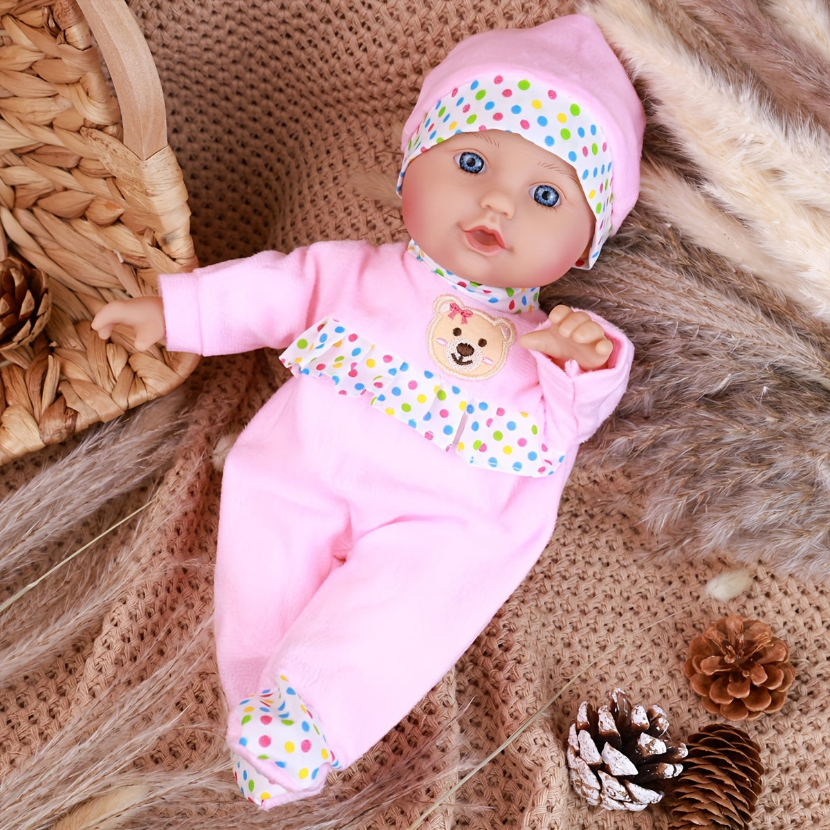 13 Inch Lifelike Reborn Doll with Outfit Sets for Holidays