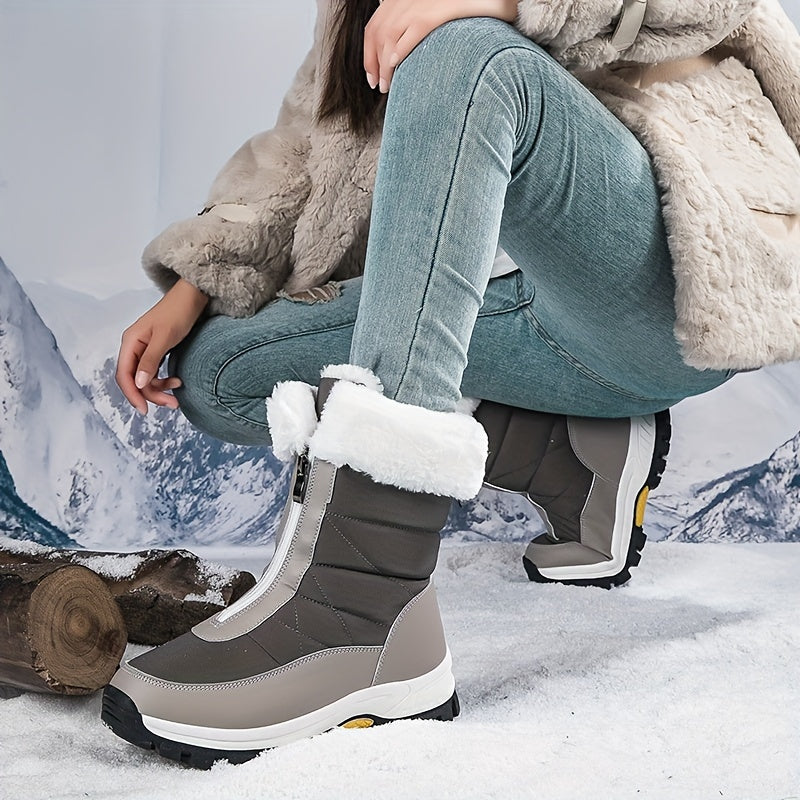 Women's Warm Snow Boots - Non-slip Medium Tube Winter Boots