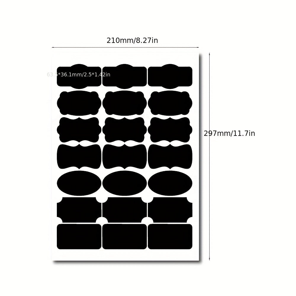 105pcs Geometric Pattern PVC Label Stickers for Kitchen and Stationery