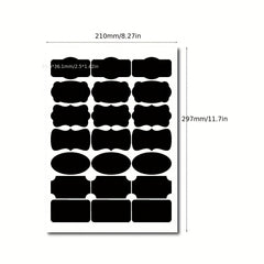 105pcs Geometric Pattern PVC Label Stickers for Kitchen and Stationery