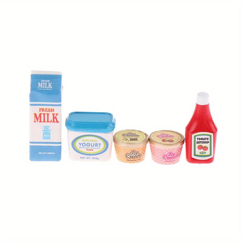 Dollhouse Food Set Tomato Sauce & Iced Yogurt Paper Toy Model
