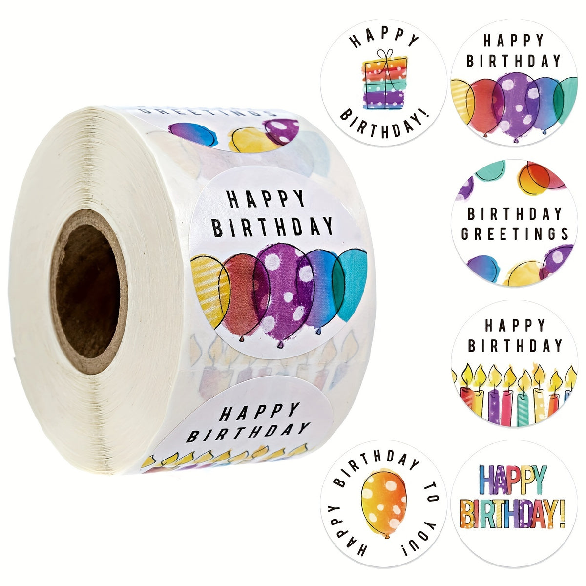 500pcs Happy Birthday Reward Stickers Adults Christmas Holiday Decor