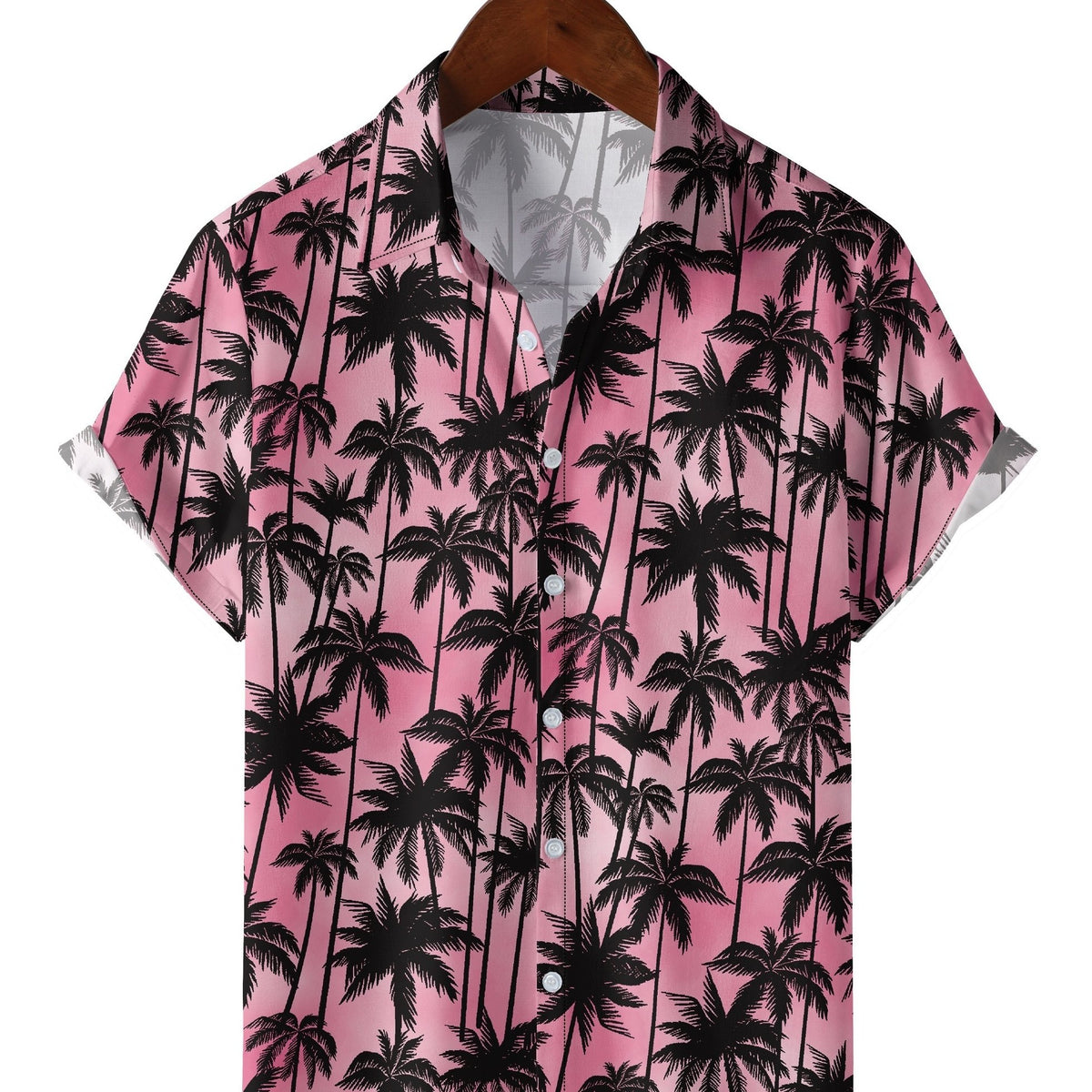 Men's Coconut Tree Camp Collar Hawaiian Shirt Short Sleeves