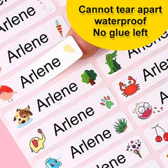 180pcs Personalized Custom Name Sticker Waterproof Label Transparent School