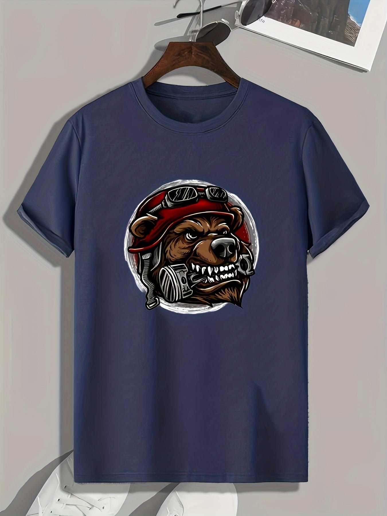 Wolf Print Men's Graphic T-shirt Casual Comfy Tee for Summer