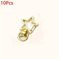 10pcs Star Hollow Key Chain Creative Lobster Clasp Buckle