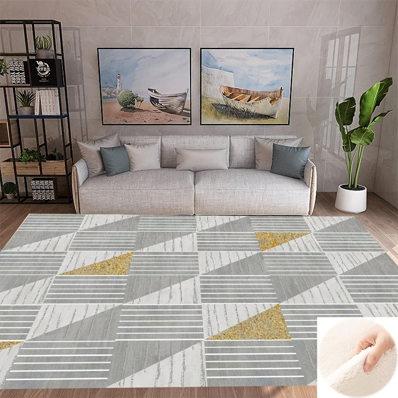 Fluffy Wool Area Rug Modern Large Carpet for Living Room Bedroom