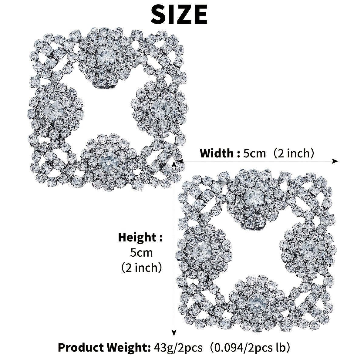 Rhinestone Shoe Clips Wedding Party Charms Shoe Buckle 1pair