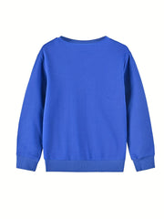2 Boys Solid Pullover Sweatshirt Crew Neck Tops Kids Clothing