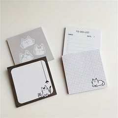 50 Sheets Cute Cat Family Memo Pads Non Sticky Sticky Note