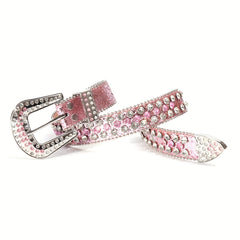Men's Rhinestone Belt - PU Leather Punk Style