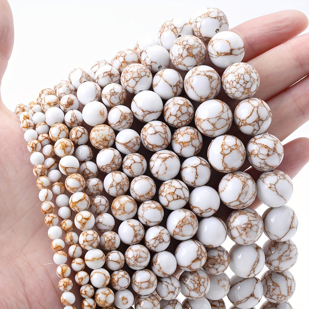 Golden Thread Pine Round Stone Beads 4-12mm