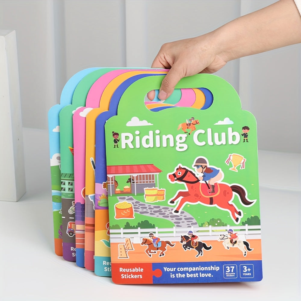 Kids DIY Bubble Scene Sticker Book Jelly Paste Toy