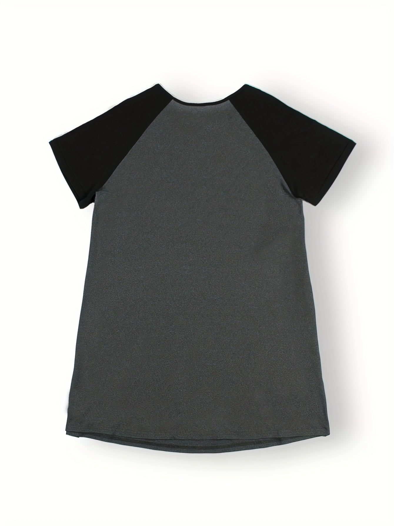  Snowflake Slogan Print Round Neck Tee Sleep Dress