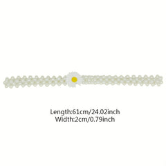 Elastic Waist Chain Sunflower Decor Hollow Out Belly Chain Girdle
