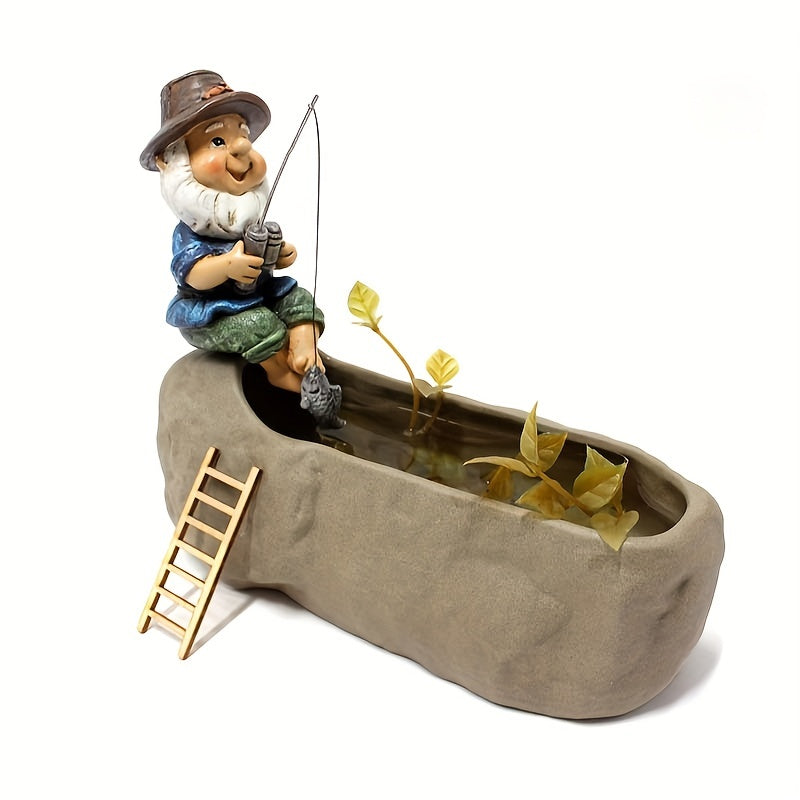 Fishing Gnome Statue for Your Garden Decor