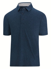 Lightning Pattern Golf Polo Shirt Men's V Neck T Shirt