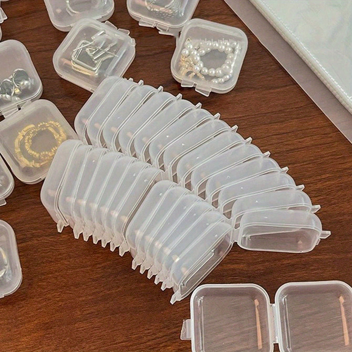 Plastic Mini Jewelry Storage Box Case For Earring Rings Necklace Bracelet