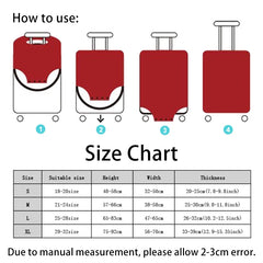 Purple Letter Luggage Cover 18''-32'' Protective Scratch Dust-proof Elastic