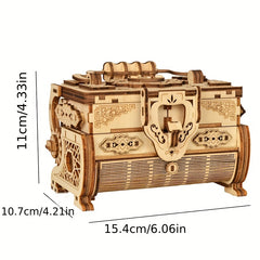 3D Wooden Puzzle Antique Jewel Box Music Box Kit DIY Home Decoration