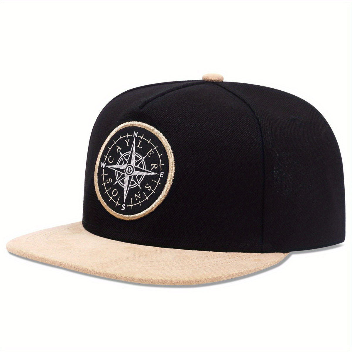 Compass Embroidery Patch Snapback Hat Vintage Baseball Cap