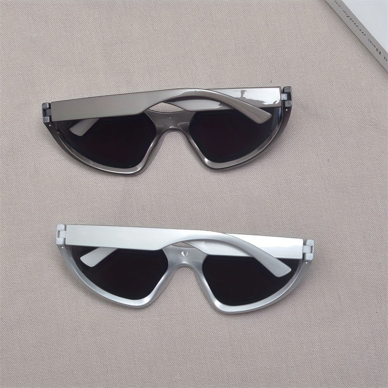 Y2K Wrap Around Sunglasses Futuristic Mirror Lens Glasses UV400