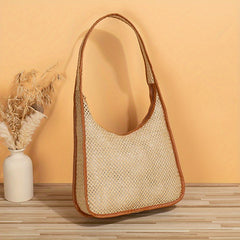 Minimalist Straw Hobo Shoulder Bag Bohemian Woven Bag Holiday All Match