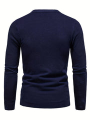 Men's Letter Print Knitted Sweater Active Mid Stretch Slim Fit Warm Pullover