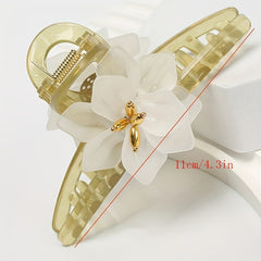 Floral Hair Claw Ponytail Hair Accessory For Women