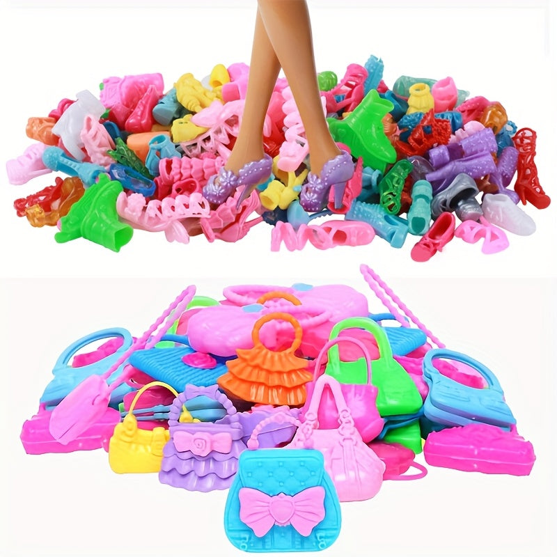 20pcs Mixed Style Doll High Heels Boots & Bags Dressing Accessories