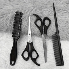 4Pcs Barber Hairdressing Set Scissors Thinning Shears Comb Styling Tools