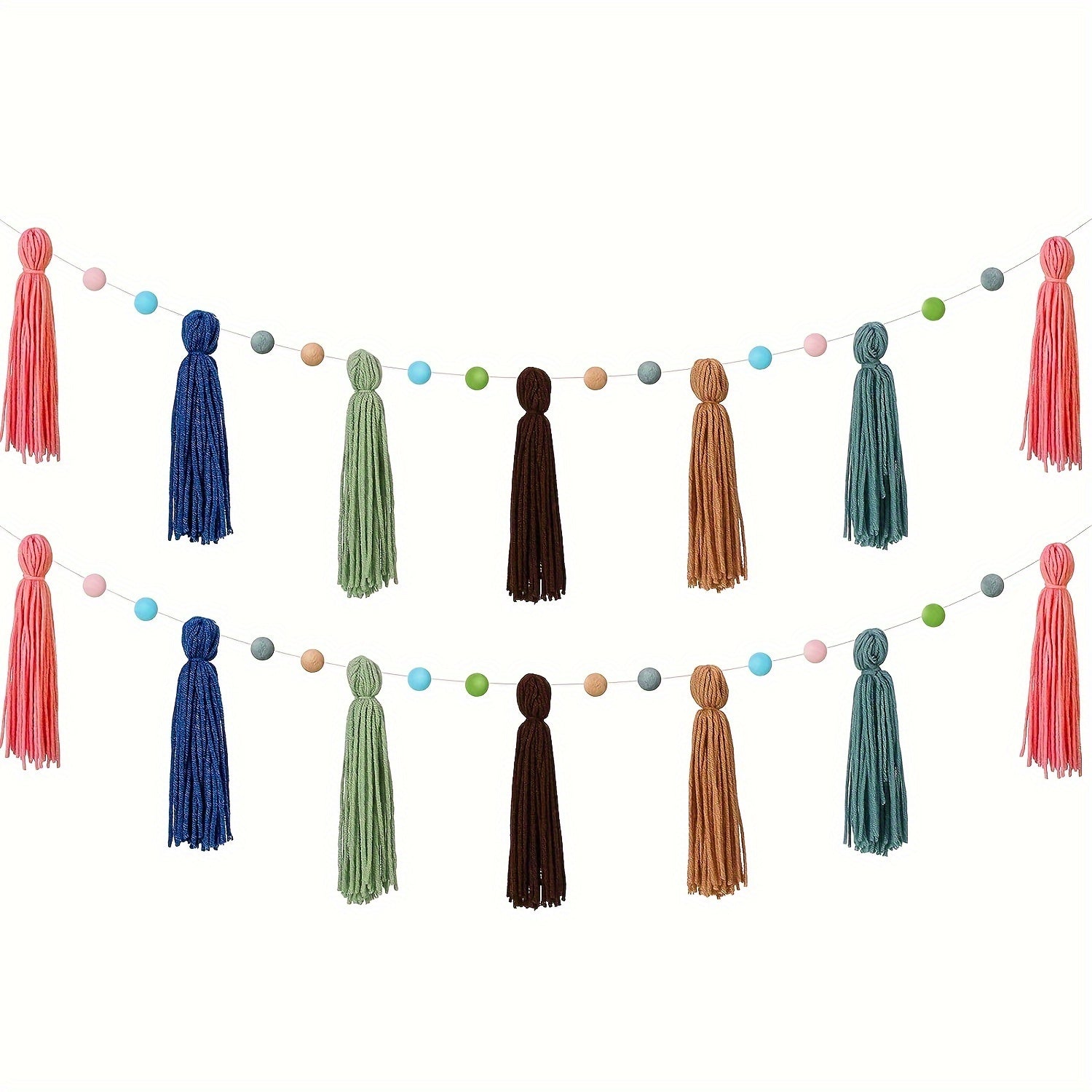 2pc Colorful Rainbow Bohemian Fringe Decoration Banner