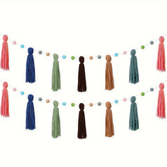 2pc Colorful Rainbow Bohemian Fringe Decoration Banner