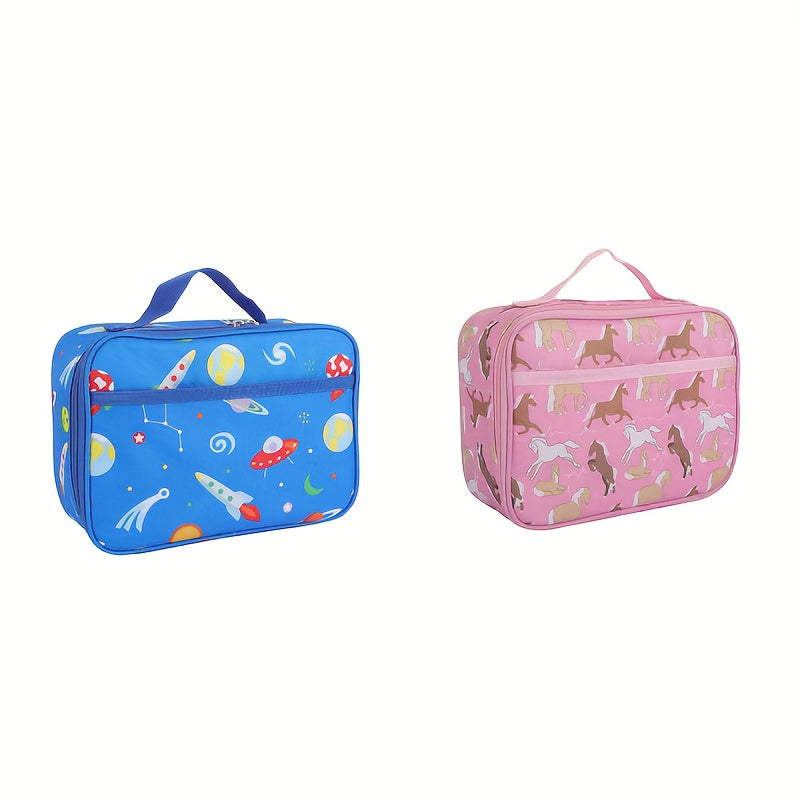 Cartoon Pattern Insulated Lunch Bag for Picnic and Camping