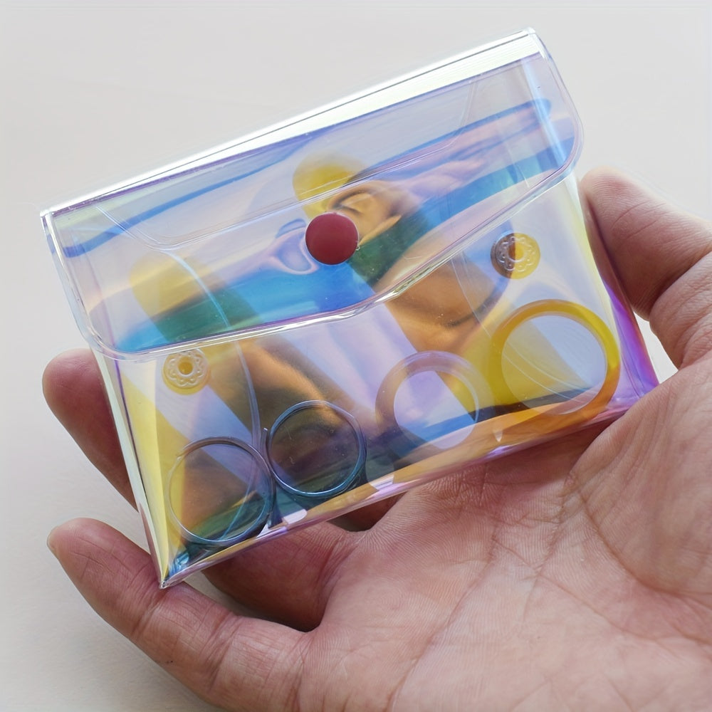 Mini Wallet Transparent Colorful Money Bag Portable Button Coin Purse