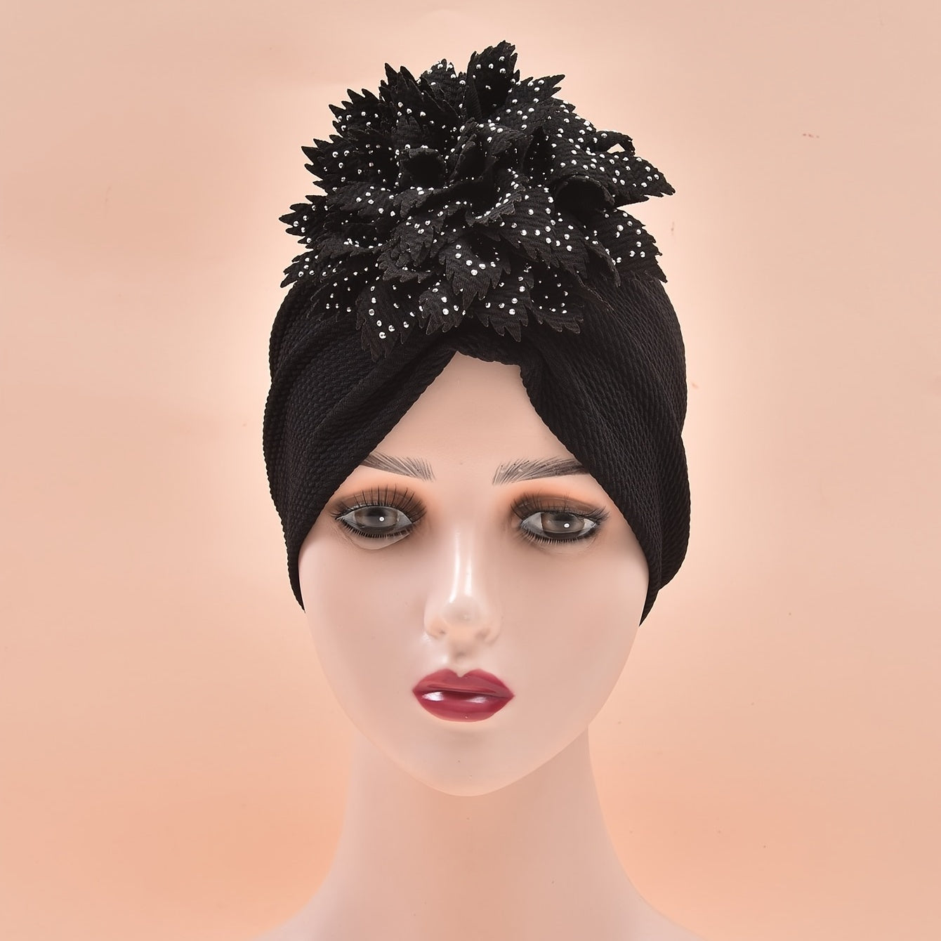 Women Hat Flower Turban Cap Bag Head Wrap Solid Hair Cap for Women