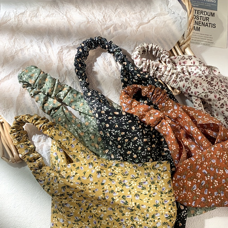 Floral Print Headband Triangle Scarf Elastic Turban Bandana Women Head Wrap