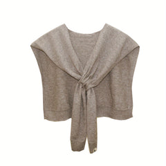 Casual Knitted Shawl Spring & Summer Solid Wrap Windproof Cape Dress Top