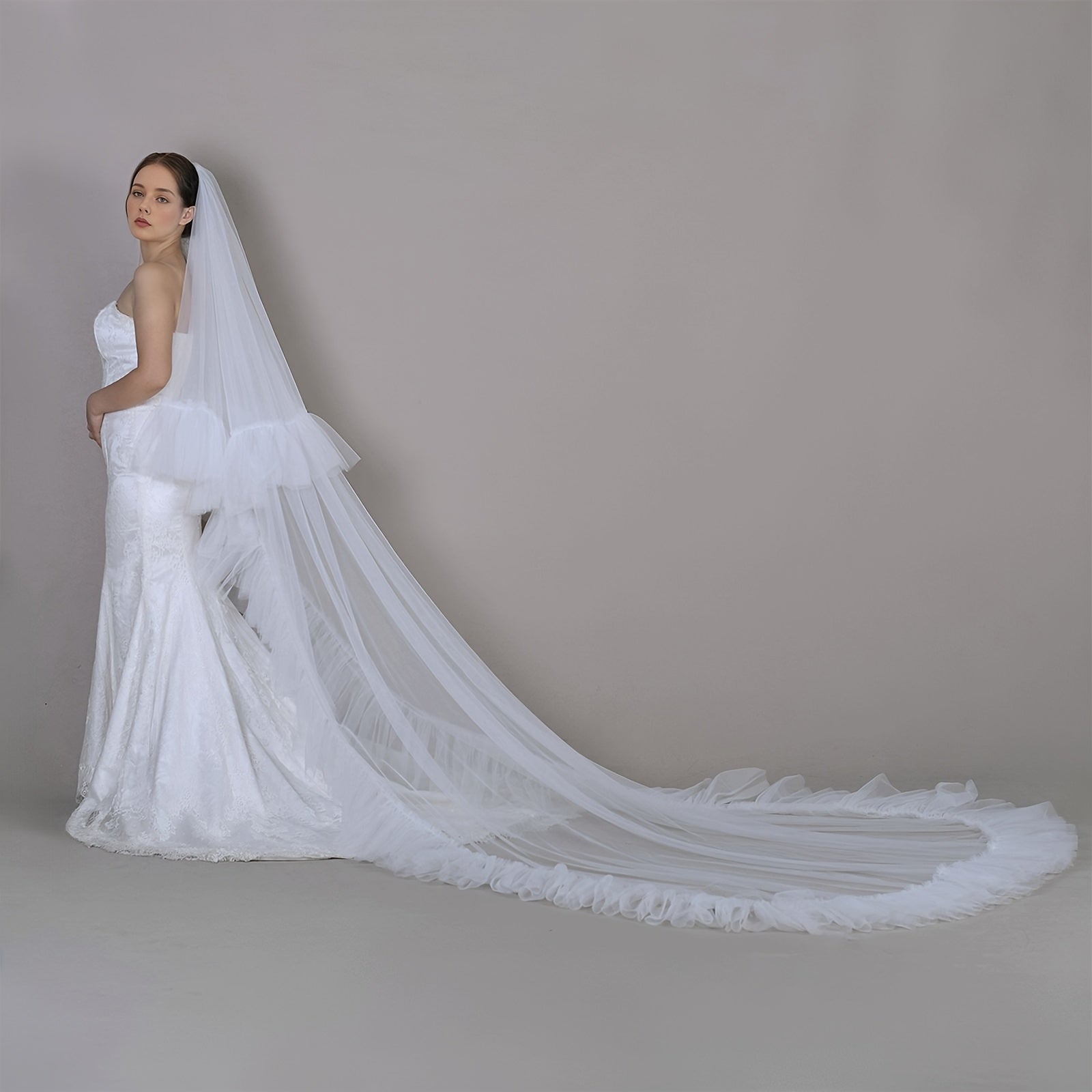 Layered Bridal Veil and Train for Wedding