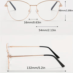 Cat Eye Clear Lens Glasses Lightweight Spectacles With Case