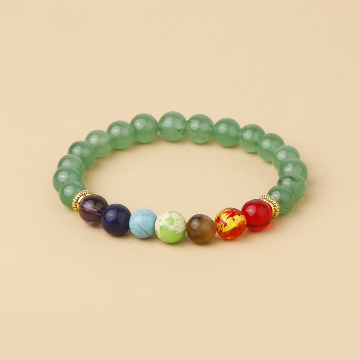 7 Chakra Stone Bead Bracelet Tiger Eye Yoga Balance Men Buddha Jewelry