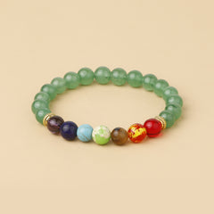 7 Chakra Stone Bead Bracelet Tiger Eye Yoga Balance Men Buddha Jewelry