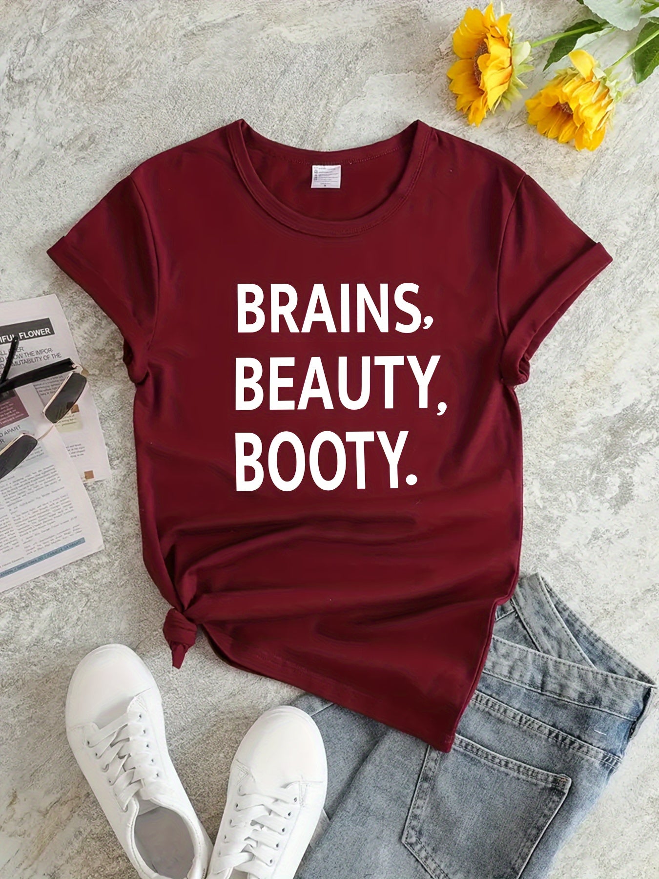 Letter Graphic Sports T-shirt Women's Activewear