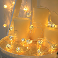 Metal String Lights Moroccan Ball Lamp String Yard Light