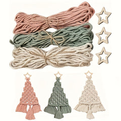 DIY Woven Thread Christmas Tree Kit Fun Craft Hand Woven Cloth Rope Material