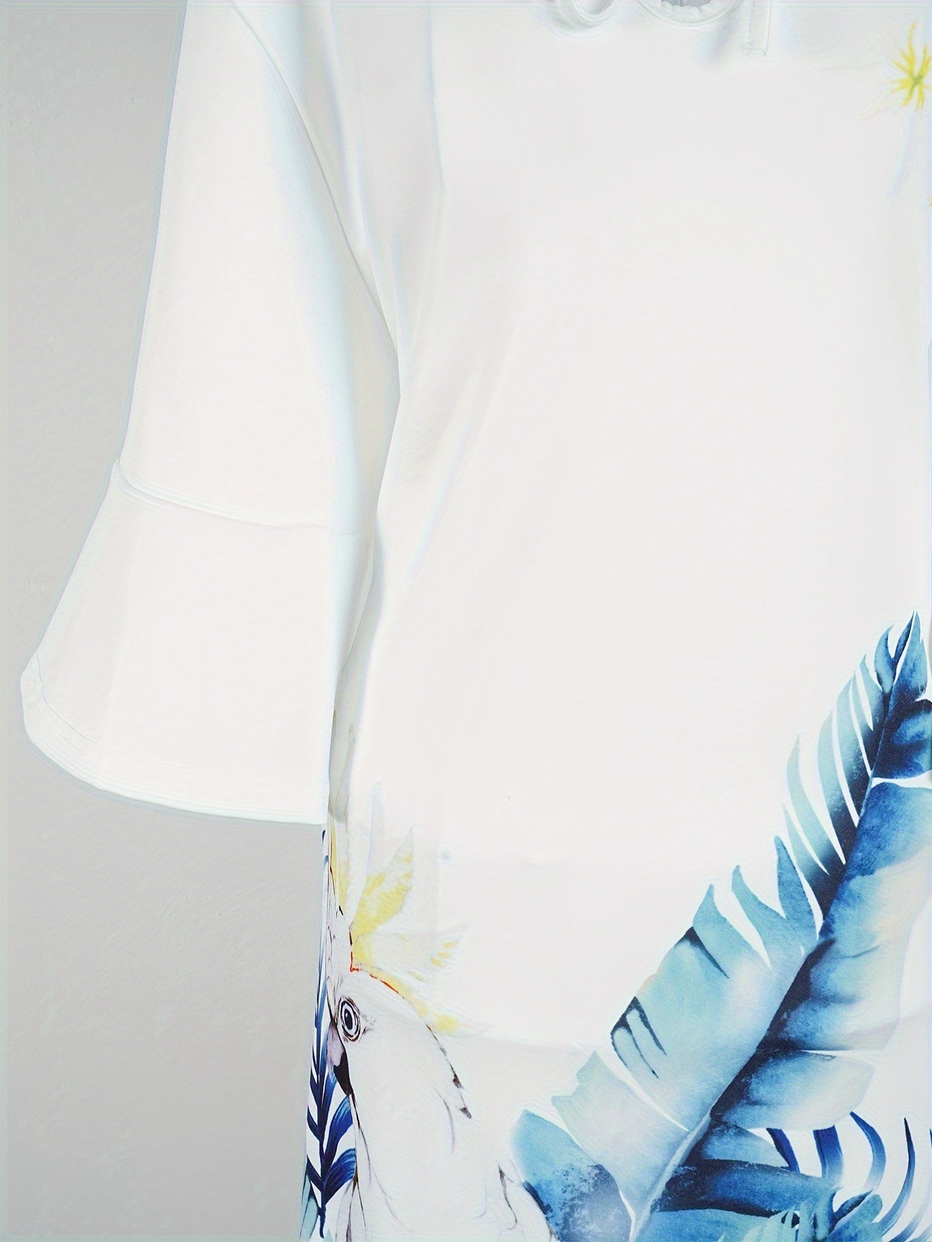  Bird & Leaf Print Maxi Dress